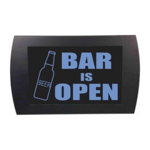 American Recorder Technologies Bar Is Open Beer Bottle LED Sign - Blue