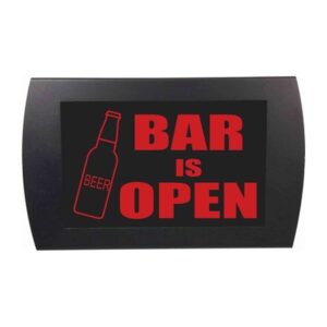 American Recorder Technologies Bar Is Open Beer Bottle LED Sign - Red