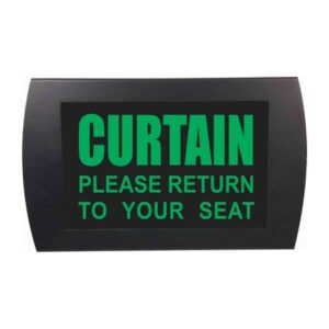 American Recorder Technologies Curtain Please Return to Your Seat LED Sign - Green