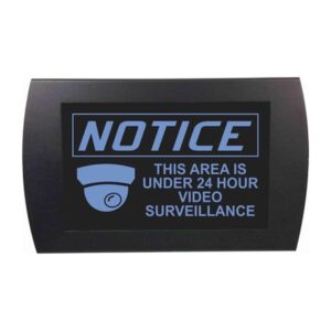 American Recorder Technologies Notice 24 Hour Video Surveillance LED Sign - Blue