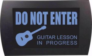 American Recorder Technologies Guitar Lesson in Progress LED Sign - Blue