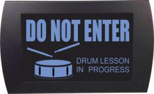 American Recorder Technologies Drum Lesson in Progress LED Sign - Blue