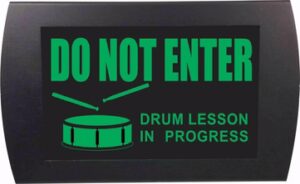 American Recorder Technologies Drum Lesson in Progress LED Sign - Green