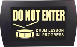 American Recorder Technologies Drum Lesson in Progress LED Sign - Yellow