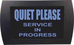 American Recorder Technologies Quiet Please Service in Progress LED Sign - Blue