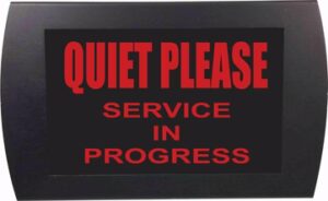 American Recorder Technologies Quiet Please Service in Progress LED Sign - Red