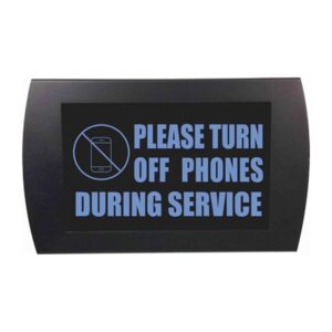 American Recorder Technologies Turn Off Phones During Service LED Sign - Blue